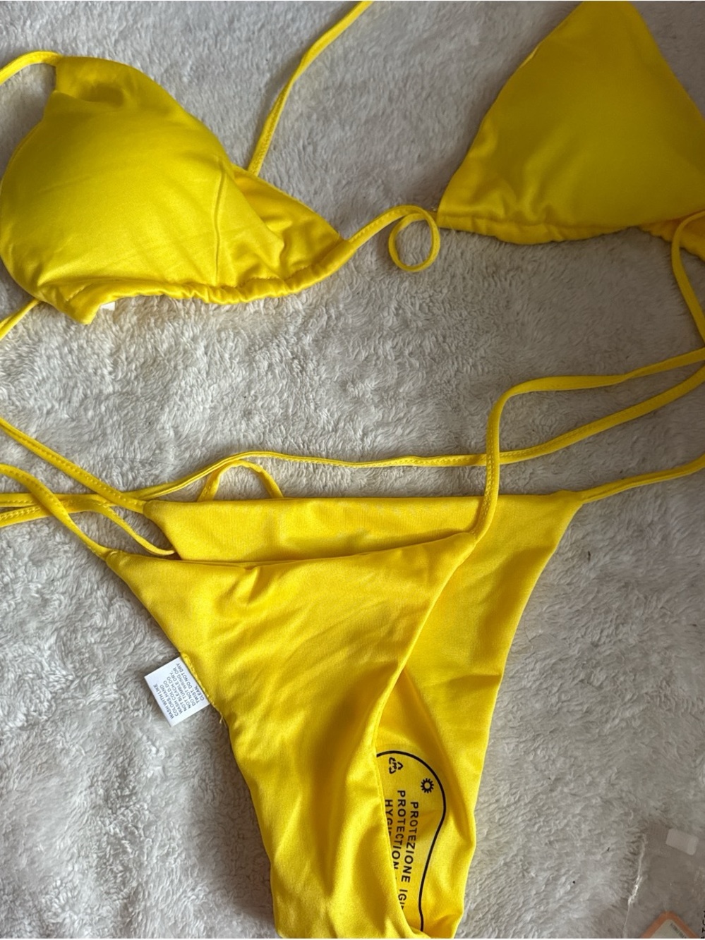 Yellow Triangle String Bikini Set